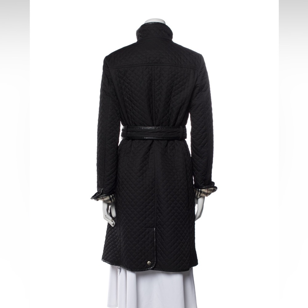 Women's Black Quilted Coat Burberry USA small - Picture 3 of 13
